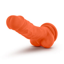 Load image into Gallery viewer, Neo Elite 7.5" Silicone Dual Density Cock Balls Dildo Neon Orange Sex Toy