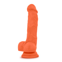 Load image into Gallery viewer, Neo Elite 7.5" Silicone Dual Density Cock Balls Dildo Neon Orange Sex Toy