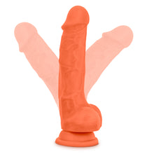 Load image into Gallery viewer, Neo Elite 7.5" Silicone Dual Density Cock Balls Dildo Neon Orange Sex Toy