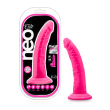 Load image into Gallery viewer, Neo Elite 7.5" SILICONE Dual Density Cock Dildo Suction Cup Neon Pink Sex Toy