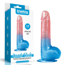 Load image into Gallery viewer, Dazzle Studs Dildo 7.5in Pink/Blue