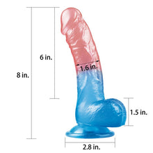 Load image into Gallery viewer, Dazzle Studs Dildo 8in Pink/Blue