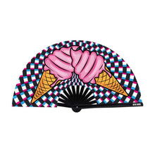 Load image into Gallery viewer, Ice Scream You Scream Blacklight Folding Fan