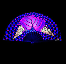 Load image into Gallery viewer, Ice Scream You Scream Blacklight Folding Fan