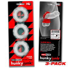 Load image into Gallery viewer, Super Hunkyjunk 3 Pc Cockrings Clear Ice