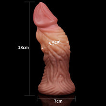 Load image into Gallery viewer, Nature Cock Dual layered Platinum Silicone 7" Fantasy Dildo Dong