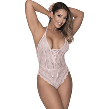 Load image into Gallery viewer, Mesh and Lace Teddy Blush