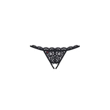 Load image into Gallery viewer, Crotchless Lace Thong 831 Black