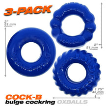Load image into Gallery viewer, Bonemaker 3 Pc Cockring Set Pool Blue