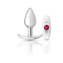 Load image into Gallery viewer, Cheeky Charms Silver Anchor Butt Plug w Clear and Pink Jewel Kit