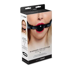 Load image into Gallery viewer, Whip Smart Diamond Deluxe Ball Gag Black