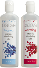 Load image into Gallery viewer, Oralove Dynamic Duo Lickable Lubes - Warming & Tingling