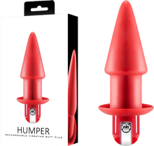 Load image into Gallery viewer, Humper Vibrating Anal Butt Plug Silicone Rechargeable Red