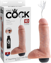 Load image into Gallery viewer, 8" Squirting Cock With Balls Dildo Dong (Flesh)