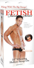 Load image into Gallery viewer, 10" Vibrating Hollow Strap-On (Flesh) - LOVEBEE
