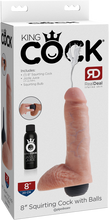 Load image into Gallery viewer, 8" Squirting Cock With Balls Dildo Dong (Flesh)
