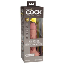 Load image into Gallery viewer, King Cock Elite 6'' Vibrating Dual Density Dildo Flesh Realistic Suction Sex Toy