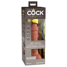 Load image into Gallery viewer, King Cock Elite 6'' Vibrating Dual Density Dildo Tan Realistic Suction Sex Toy