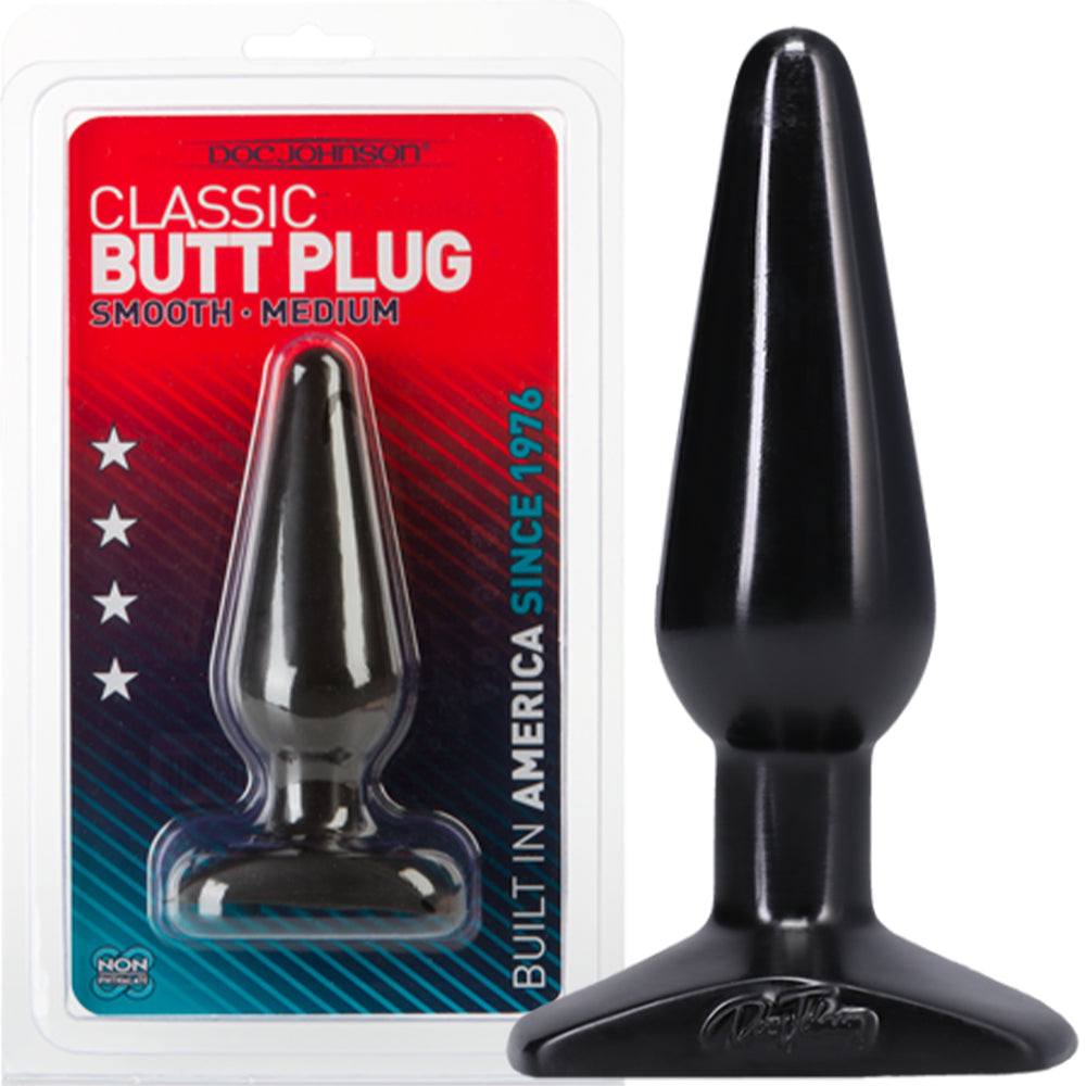 Doc Johnson Classic Butt Plug Medium Black