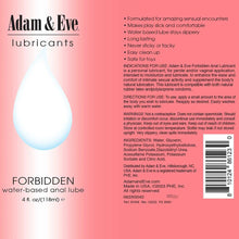 Load image into Gallery viewer, Adam &amp; Eve Forbidden Water-Based Anal Lubricant
