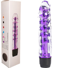 Load image into Gallery viewer, 7&quot; Silicone Jelly Squeezable G-Spot Vibrator Multi-Speed Purple
