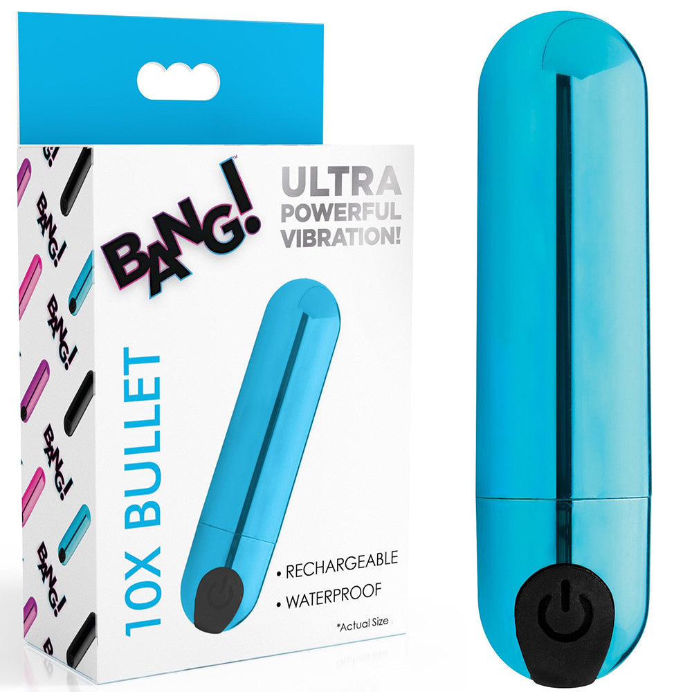 Bang! 10X Vibrating Ultra Bullet Power Vibrator Rechargeable Sex Toy Blue