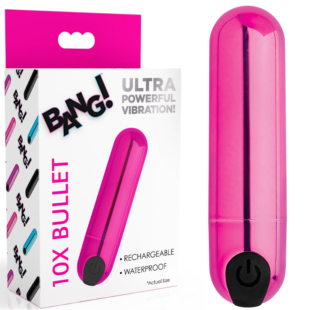 Bang! 10X Vibrating Ultra Bullet Power Vibrator Rechargeable Sex Toy Pink