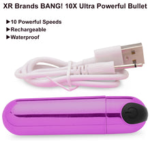 Load image into Gallery viewer, Bang! 10X Vibrating Ultra Bullet Power Vibrator Rechargeable Sex Toy Purple
