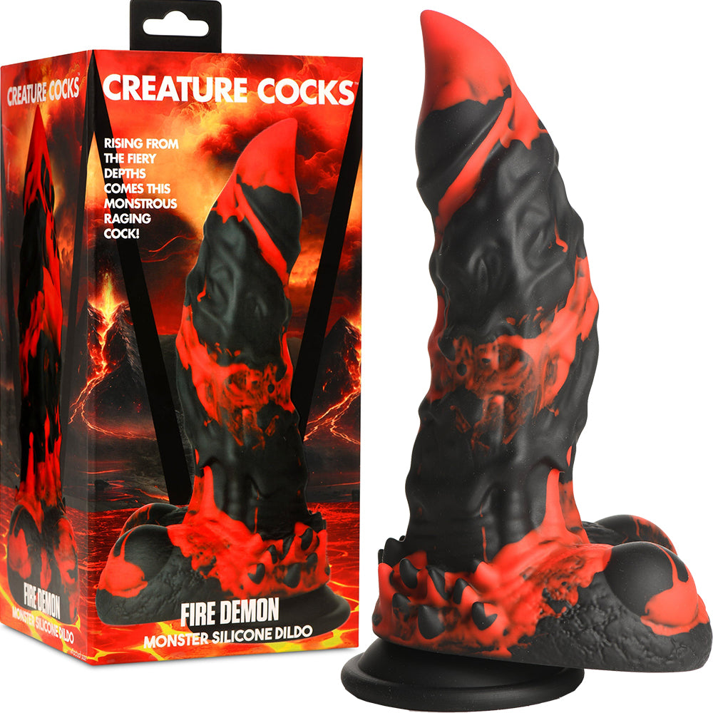 Creature Cocks Fire Demon Monster Silicone Dildo 8.5