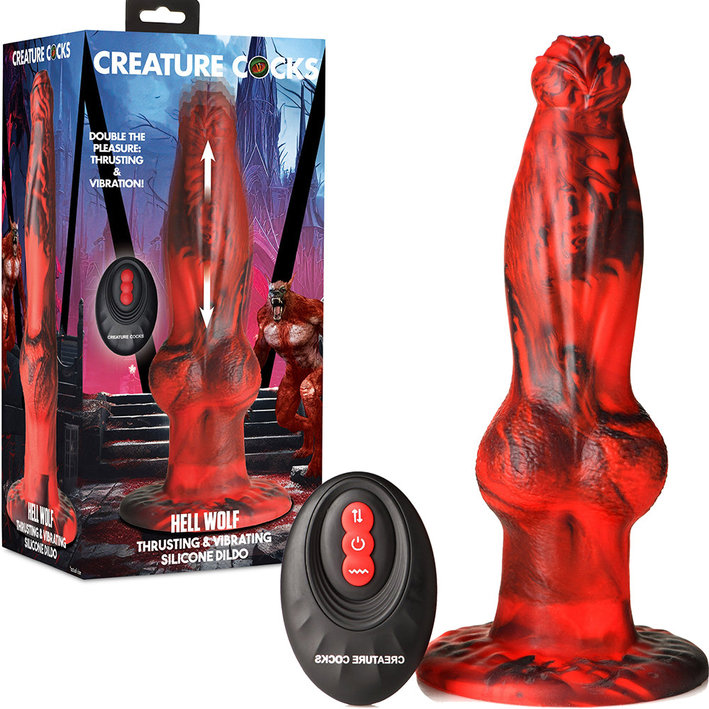 Creature Cocks Hell Vibrating Thrusting Fantasy Dildo USB Vibrator