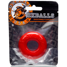 Load image into Gallery viewer, OXBALLS DO-NUT- 2 jelly cockring w/ flat inner chamber RED
