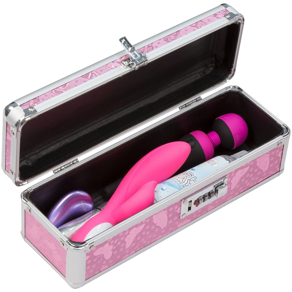 BMS Lockable Keyless Vibrator Case Sex Toy Storage Trunk Chest Pink