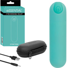 Load image into Gallery viewer, Essential 3&quot; Rechargeable Bullet - Teal with Storage Case
