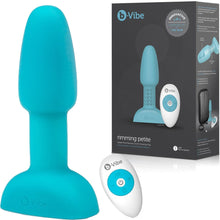 Load image into Gallery viewer, B-Vibe Rimming Plug Petite Teal Vibrating Anal Plug Remote Control
