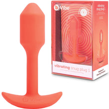 Load image into Gallery viewer, B-Vibe Vibrating Snug Plug 1 ORANGE Anal Vibrator Rechargeable
