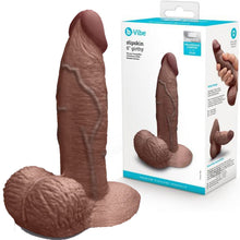 Load image into Gallery viewer, B-Vibe Slipskin Realistic Silicone Dildo- 6&quot; Girthy Brown
