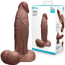 Load image into Gallery viewer, B-Vibe Slipskin Realistic Silicone Dildo- 8&quot; Girthy Brown
