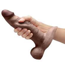 Load image into Gallery viewer, B-Vibe Slipskin Realistic Silicone Dildo- 8&quot; Girthy Brown
