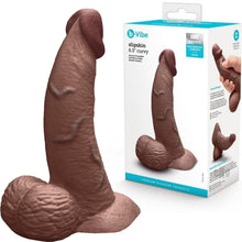 Load image into Gallery viewer, B-Vibe Slipskin Realistic Silicone Dildo-6.5&quot; Curved Brown
