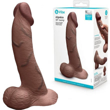 Load image into Gallery viewer, B-Vibe Slipskin Realistic Silicone Dildo-10&quot; Curved Brown
