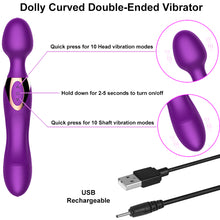 Load image into Gallery viewer, Dolly Double-Ended G-Spot Vibrator &amp; Clitoral Stimulator Rechargeable
