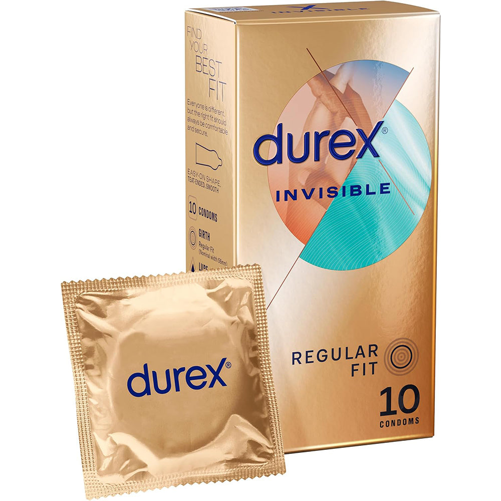 Durex Invisible Regular Fit 54mm Ultra Thin Condoms 10's