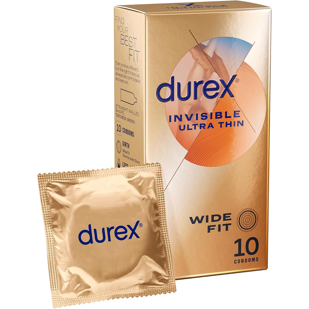 Durex Invisible Wide Fit Condoms Larger 10's