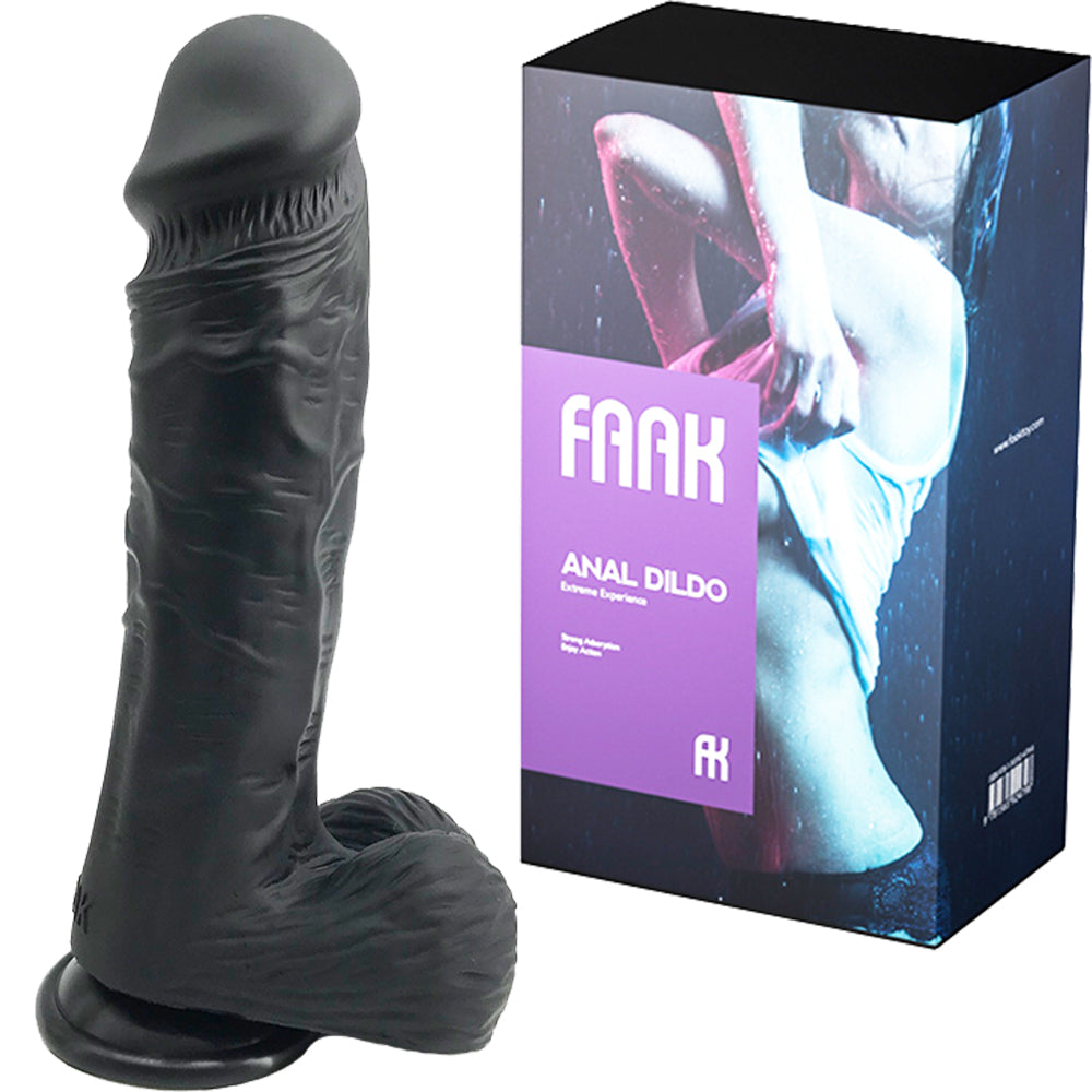 FAAK G117 Large 25cm Dual Density Realistic Veined Dildo Silicone Dong Sex Toy