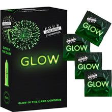 Load image into Gallery viewer, Four Seasons Glow N Dark Condoms Lubricated 53mm 12-300 bulk packs
