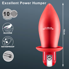 Load image into Gallery viewer, Humper Vibrating Anal Butt Plug Silicone Rechargeable Rounded Red
