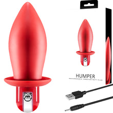 Load image into Gallery viewer, Humper Vibrating Anal Butt Plug Silicone Rechargeable Rounded Red
