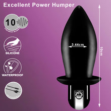 Load image into Gallery viewer, Humper Vibrating Anal Butt Plug Silicone Rechargeable Rounded Black
