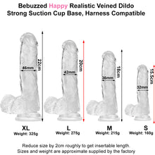 Load image into Gallery viewer, Happy 7&quot; Realistic Dildo Veined Balls Suction Cup Clear
