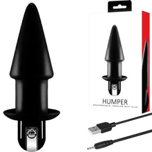 Load image into Gallery viewer, Humper Vibrating Anal Butt Plug Silicone Rechargeable Black
